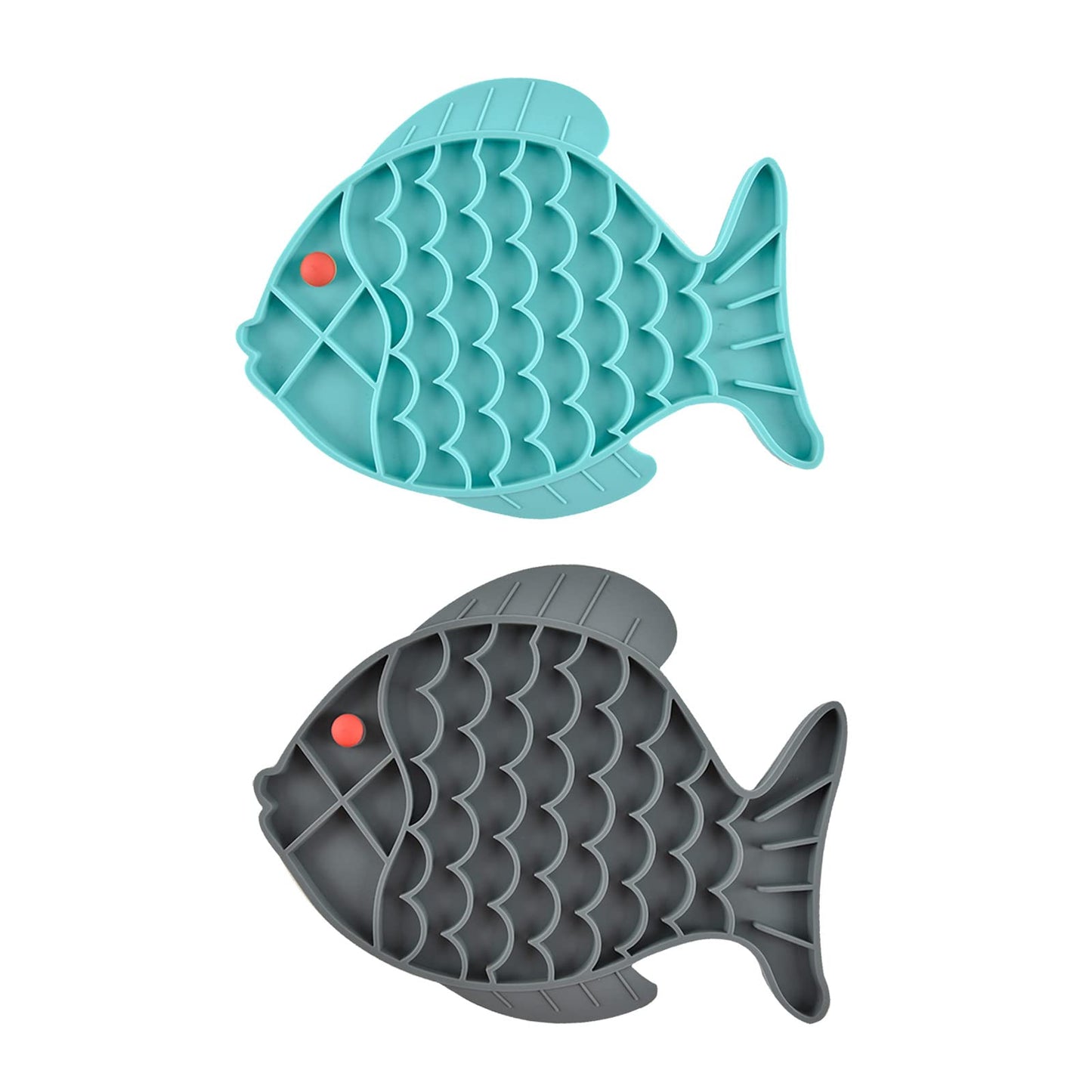 Fish-Shaped Slow Feed Mats for Pets - 2 Pack