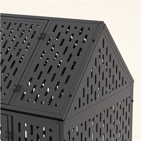 Indestructible 45" Dual-Door Dog Kennel with Roof