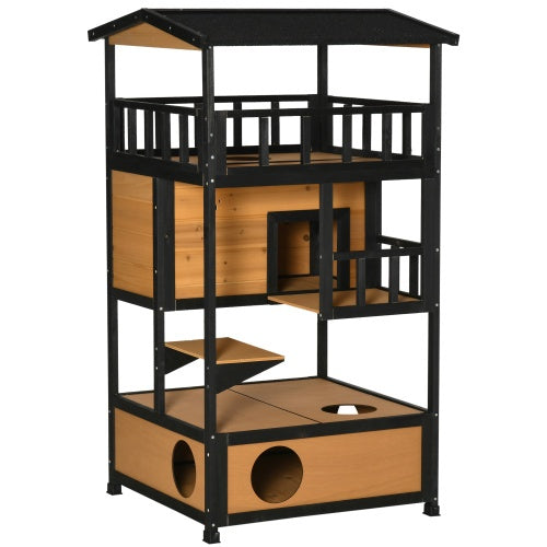PawHut Wildcat Outdoor Retreat & Playhouse