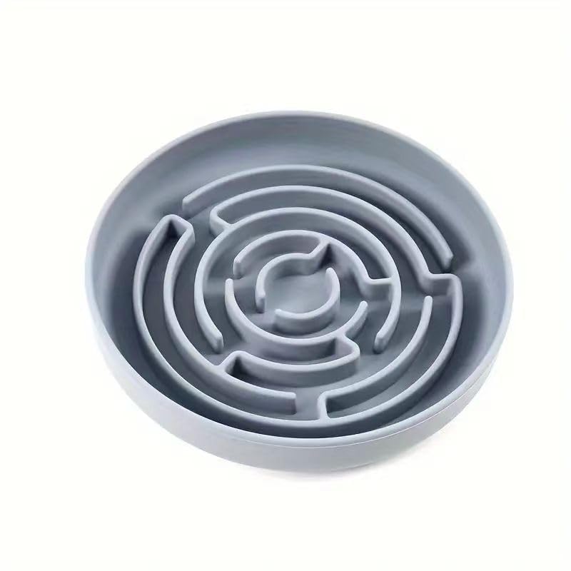 Slow-Chew Pet Bowl for Dogs & Cats (Grey)