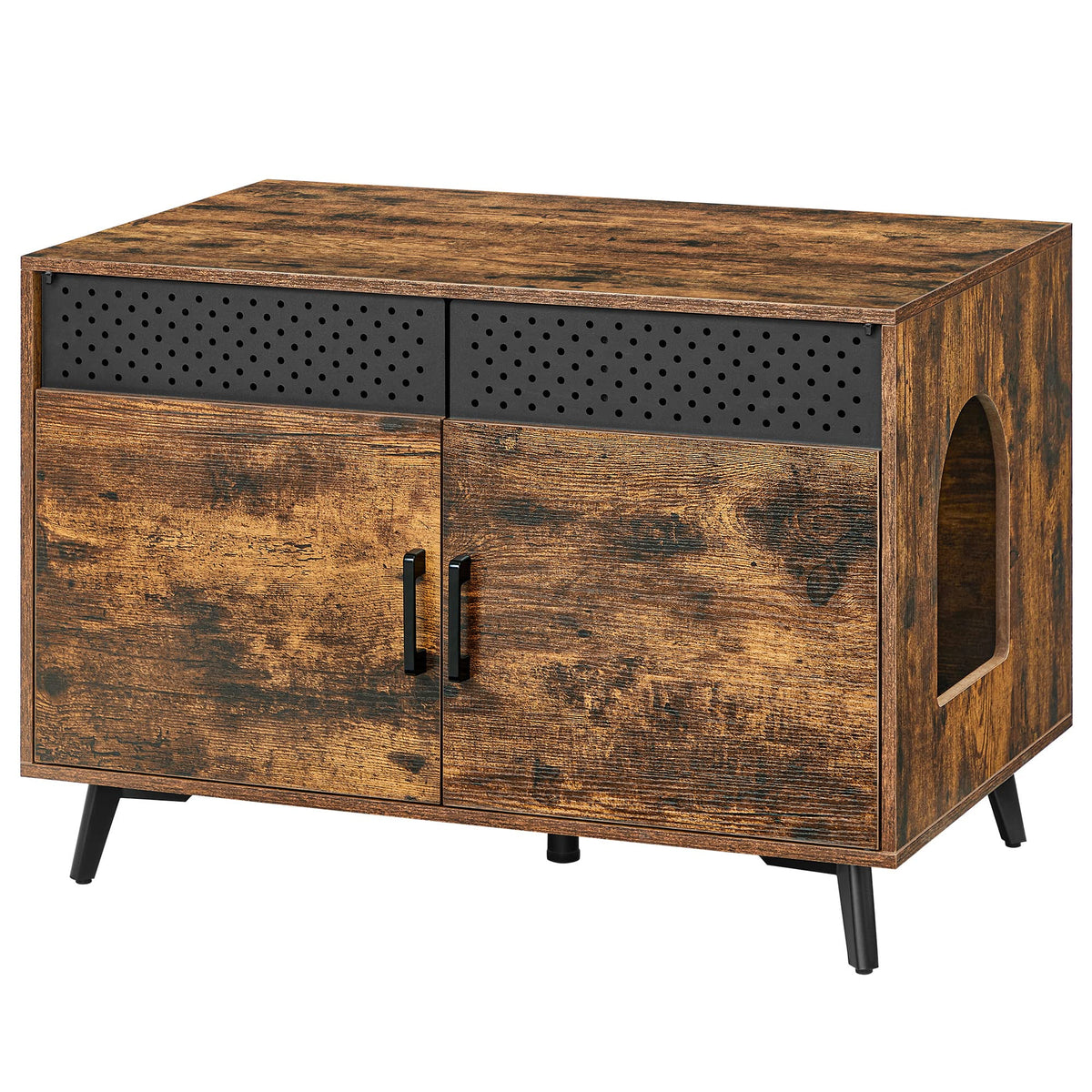 FEANDREA Rustic Cat Litter Cabinet