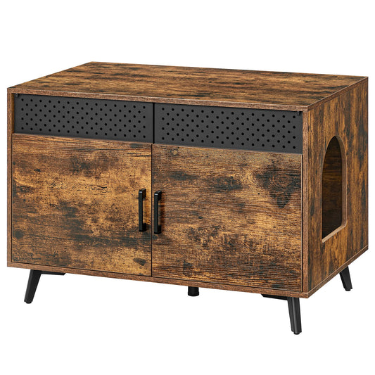 FEANDREA Rustic Cat Litter Cabinet