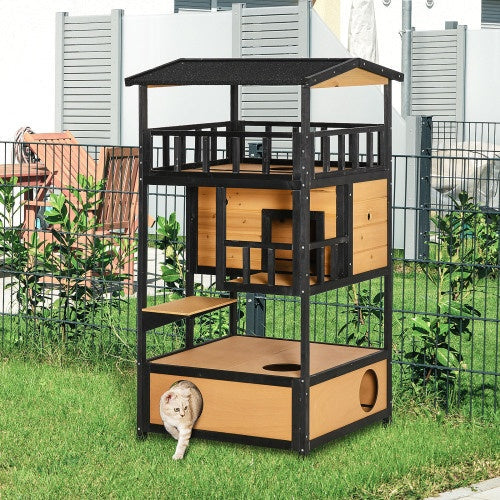 PawHut Wildcat Outdoor Retreat & Playhouse