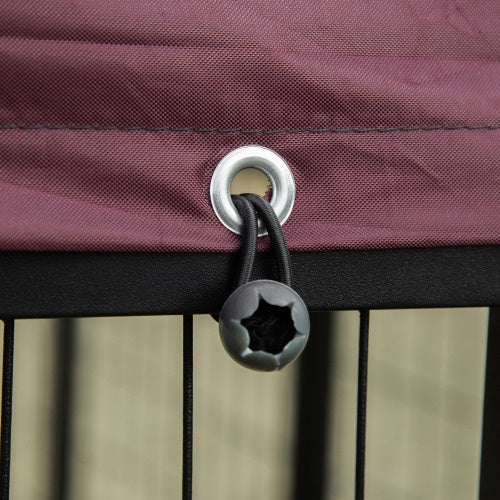 All-Weather Steel Pet Playpen with Swivel Bowl Rack