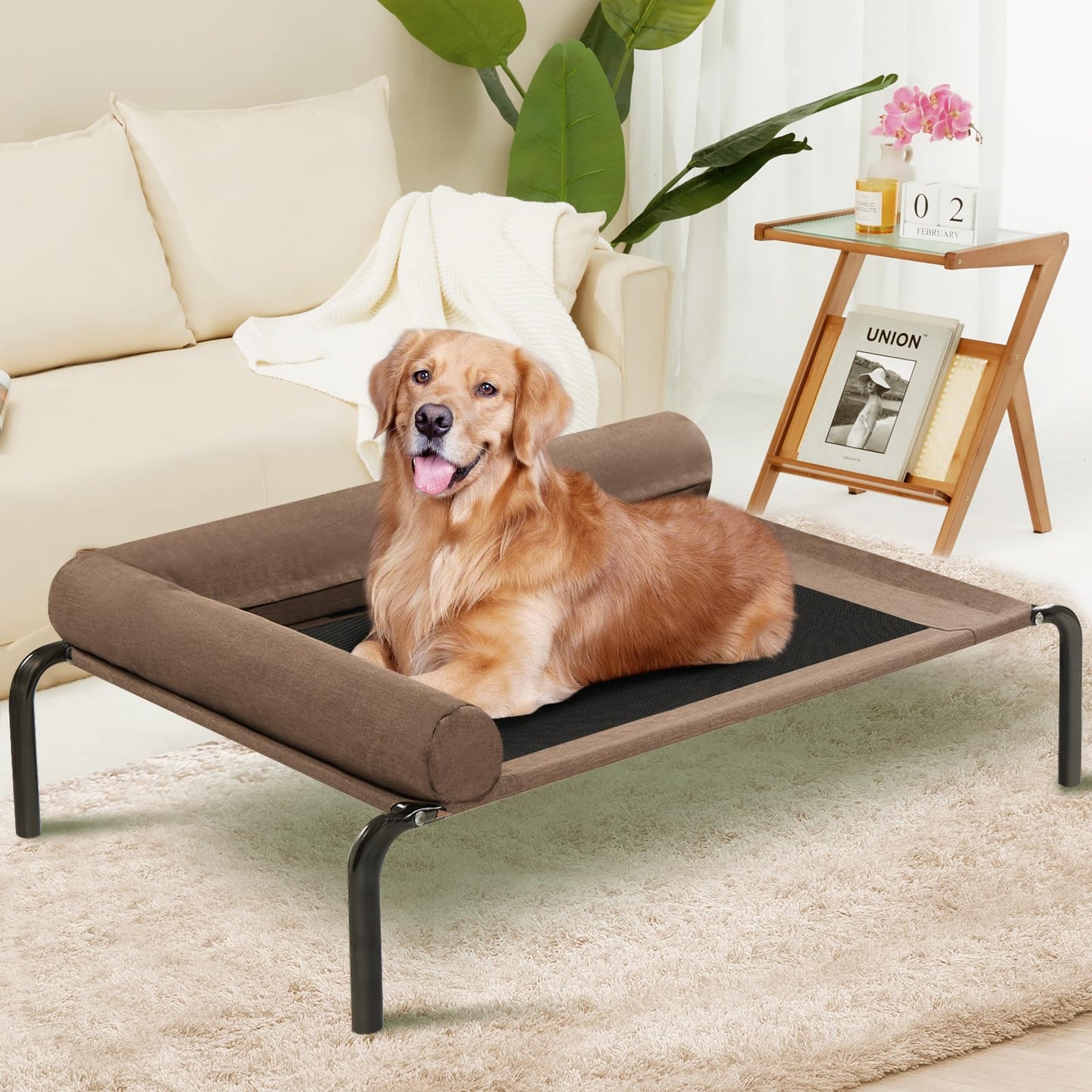 Cool-Air Raised Pet Cot: Durable Chew-Resistant Dog Bed