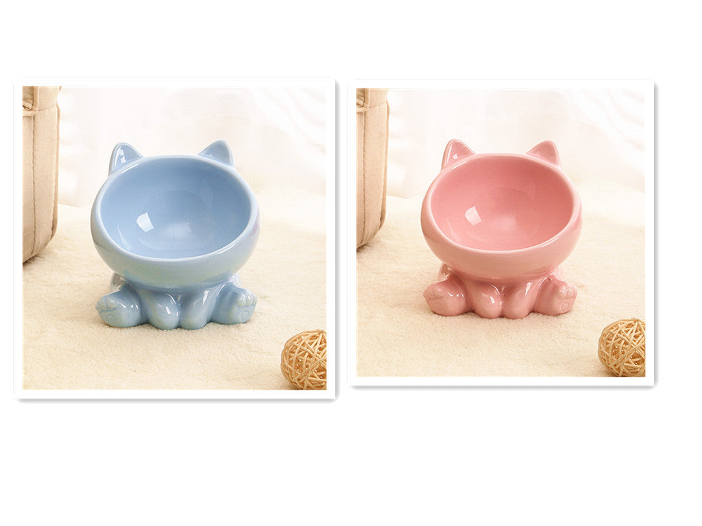 Ceramic Pet Bowl with Neck Guard