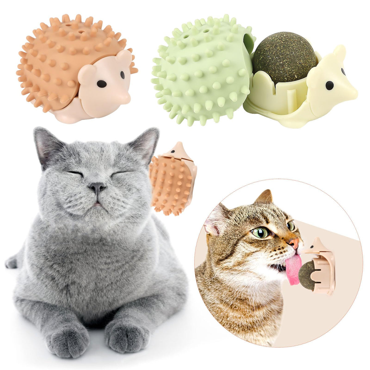CCINEE Twin Catnip Balls - Edible Wall Toys for Cats