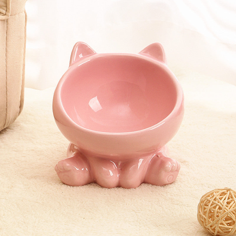 Ceramic Pet Bowl with Neck Guard