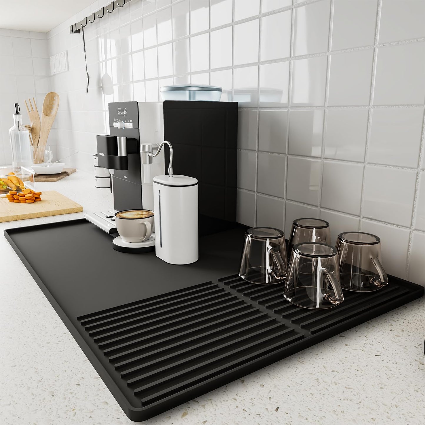 Premium Silicone Espresso Guard Mat 24x16 - Black