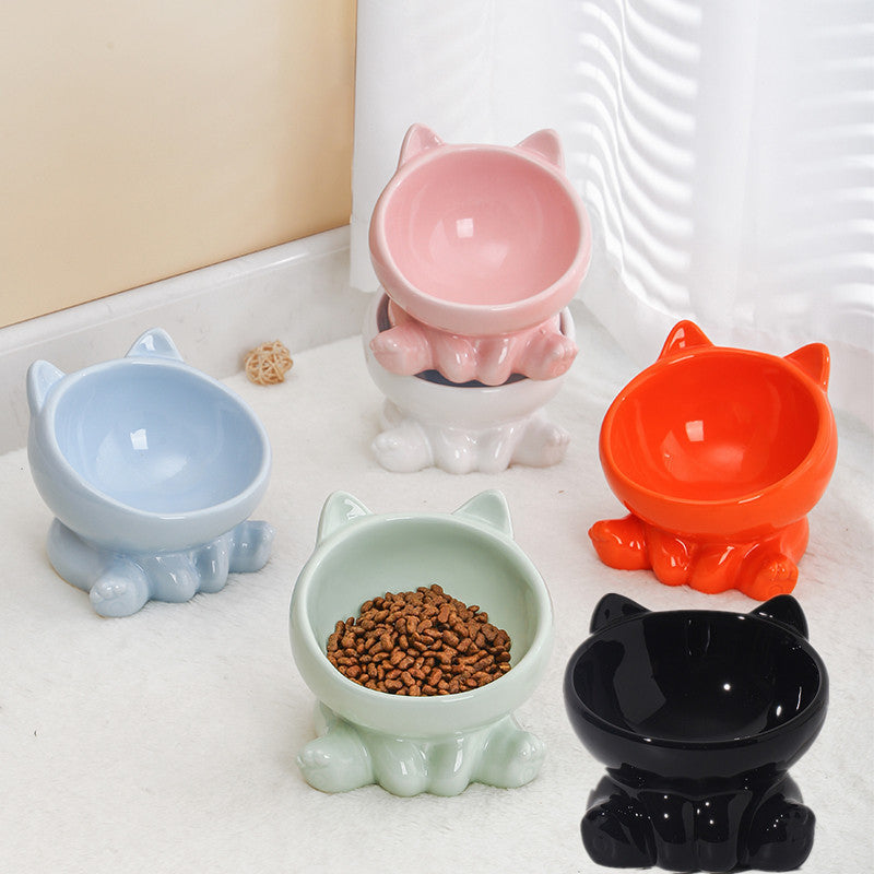 Ceramic Pet Bowl with Neck Guard